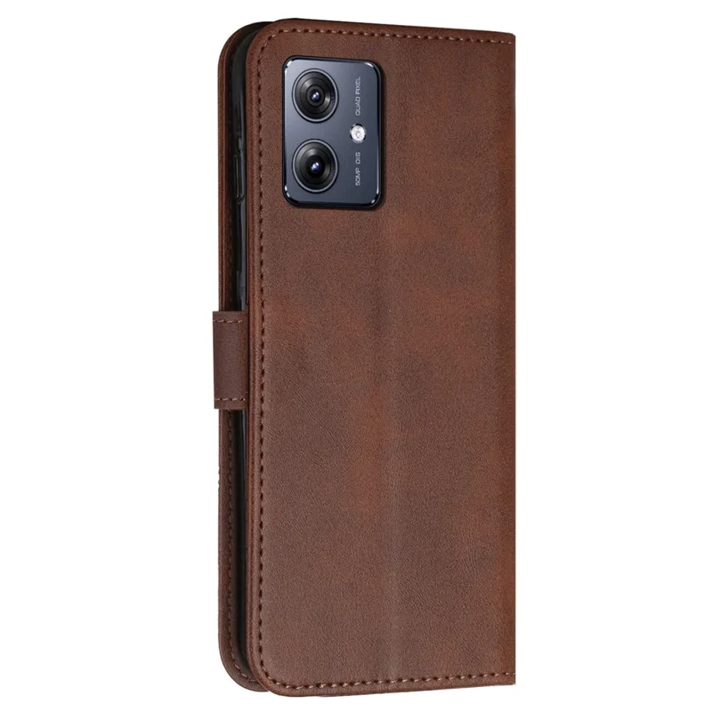 For Motorola Moto G54 5G Case Wallet Stand Full Protection Phone Cover - Brown