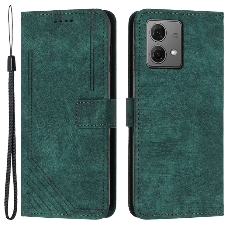 Custodia per telefono per Motorola Moto G84 5G Skin-touch Wallet PU Leather Shell Stand Cover - Verde