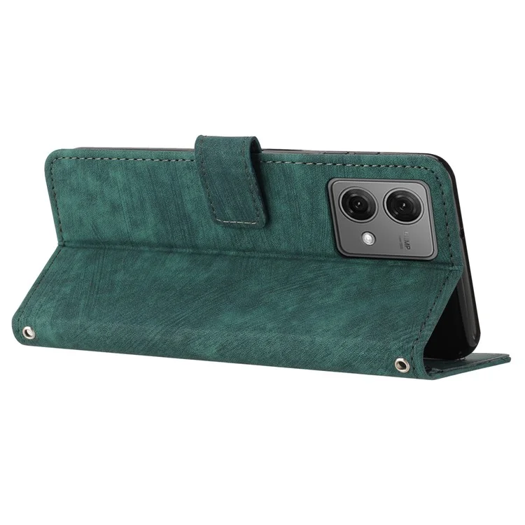 Custodia per telefono per Motorola Moto G84 5G Skin-touch Wallet PU Leather Shell Stand Cover - Verde