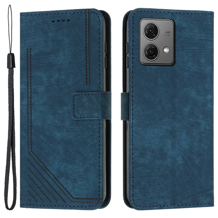 Para Motorola Edge 40 Neo 5G Carteira TPU+PU Leather Shell Stand Cover Skin-touch Phone Case - Safira