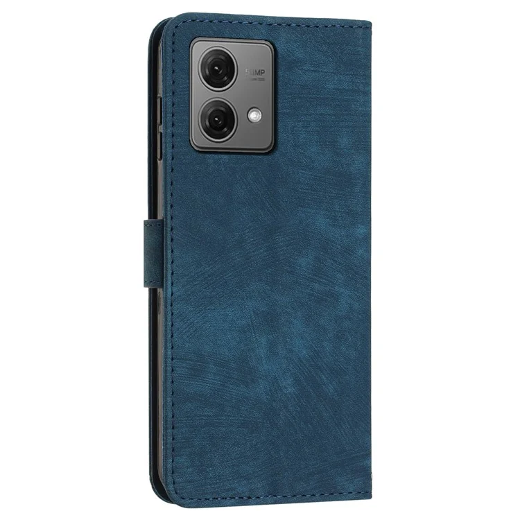 Para Motorola Edge 40 Neo 5G Carteira TPU+PU Leather Shell Stand Cover Skin-touch Phone Case - Safira