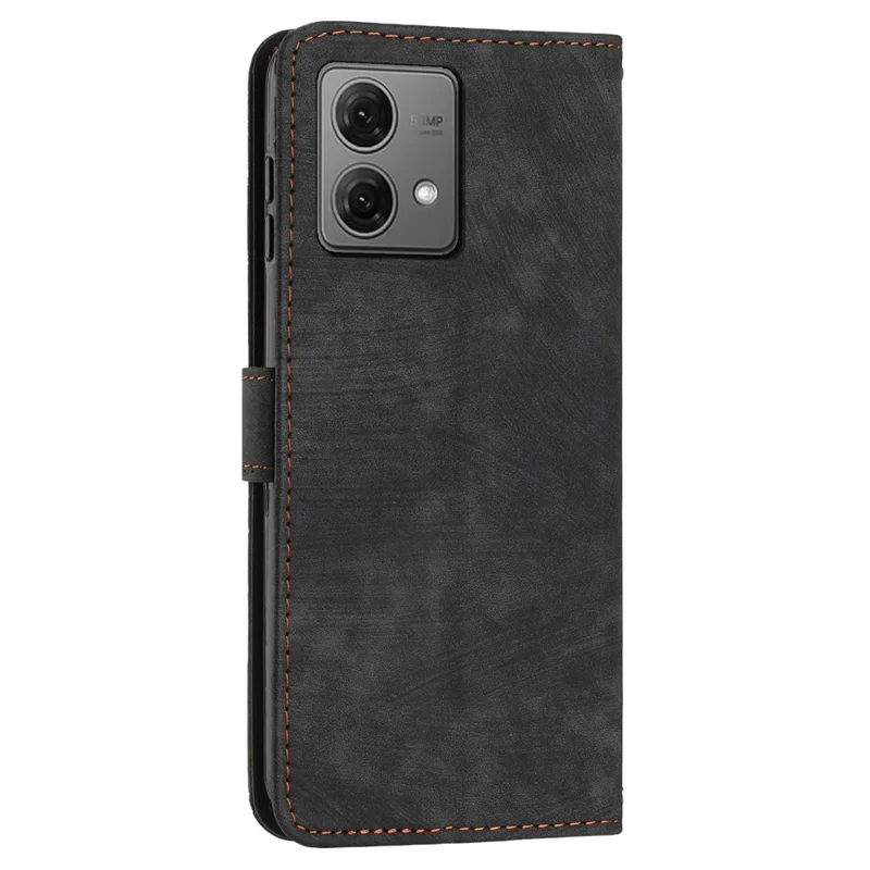 For Motorola Edge 40 Neo 5G Wallet TPU+PU Leather Shell Stand Cover Skin-touch Phone Case - Black