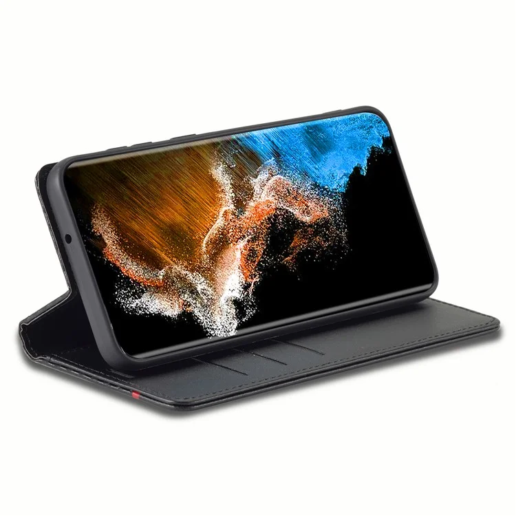 LC.IMEEKE Pour Samsung Galaxy S24 Étui en TPU + PU Cuir Antichoc Étui à Rabat Intelligent pour Téléphone - Rayure Horizontale