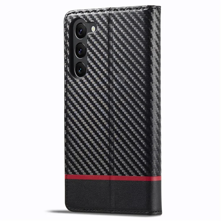 LC.IMEEKE Pour Samsung Galaxy S24 Étui en TPU + PU Cuir Antichoc Étui à Rabat Intelligent pour Téléphone - Rayure Horizontale