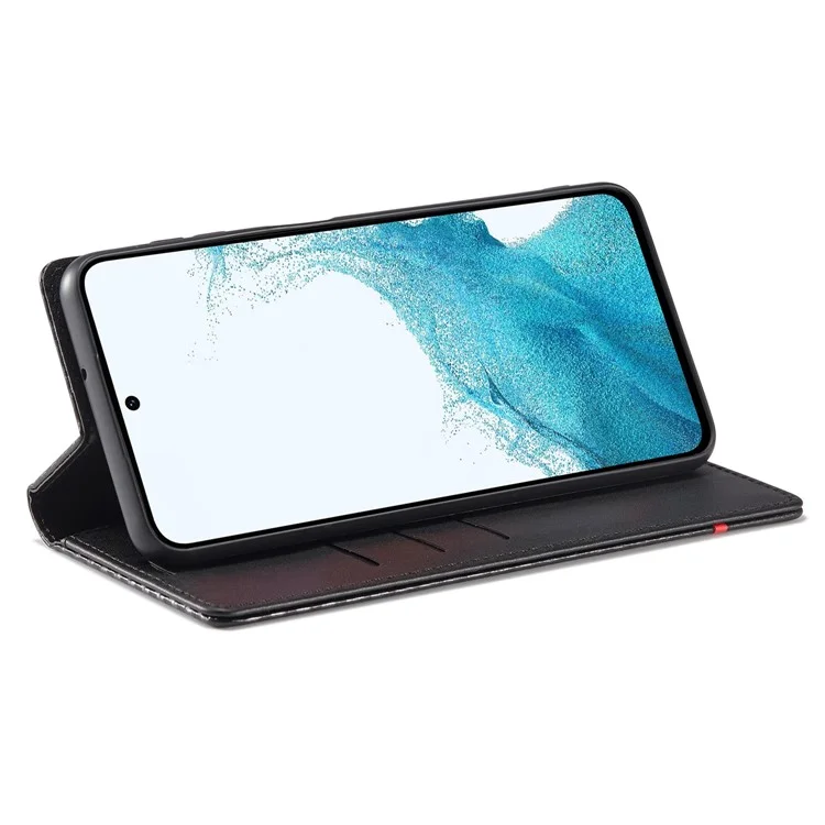 LC.IMEEKE For Samsung Galaxy A15 5G / A15 4G Phone Case Carbon Fiber Texture Shell PU Leather Cover - Horizontal Stripe