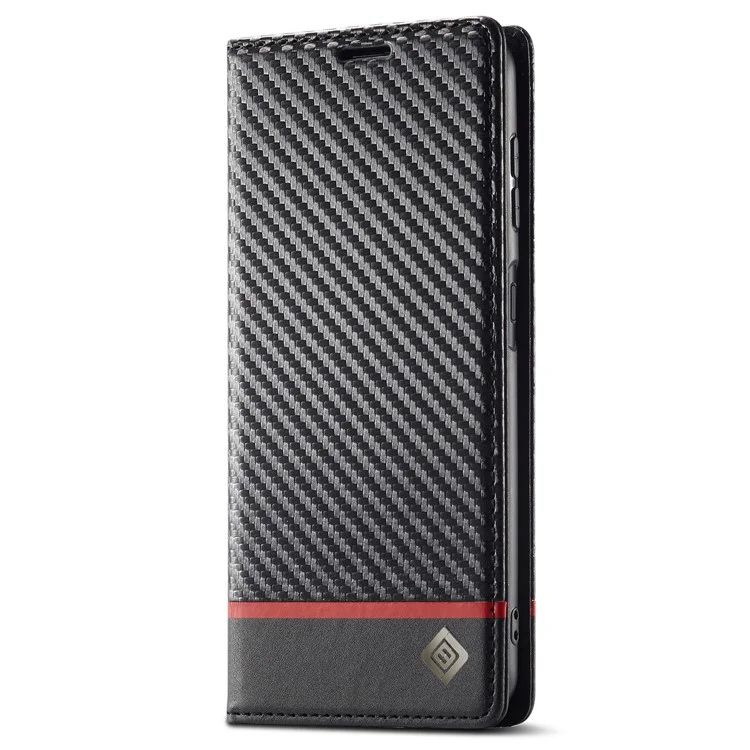 LC.IMEEKE For Samsung Galaxy A15 5G / A15 4G Phone Case Carbon Fiber Texture Shell PU Leather Cover - Horizontal Stripe