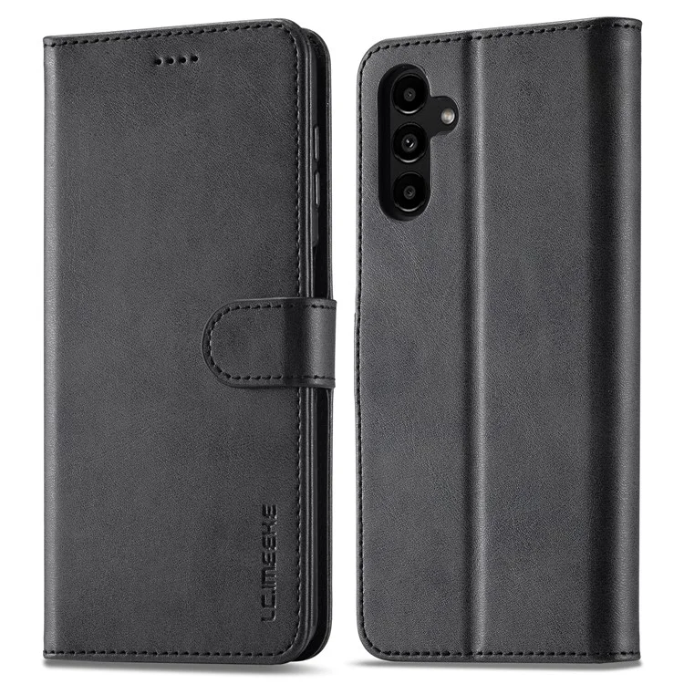 LC.IMEEKE For Samsung Galaxy A15 5G / A15 4G Case Anti-Drop Leather Wallet Phone Cover - Black