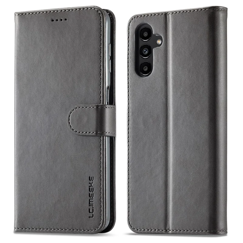 LC.IMEEKE For Samsung Galaxy A15 5G / A15 4G Case Anti-Drop Leather Wallet Phone Cover - Grey