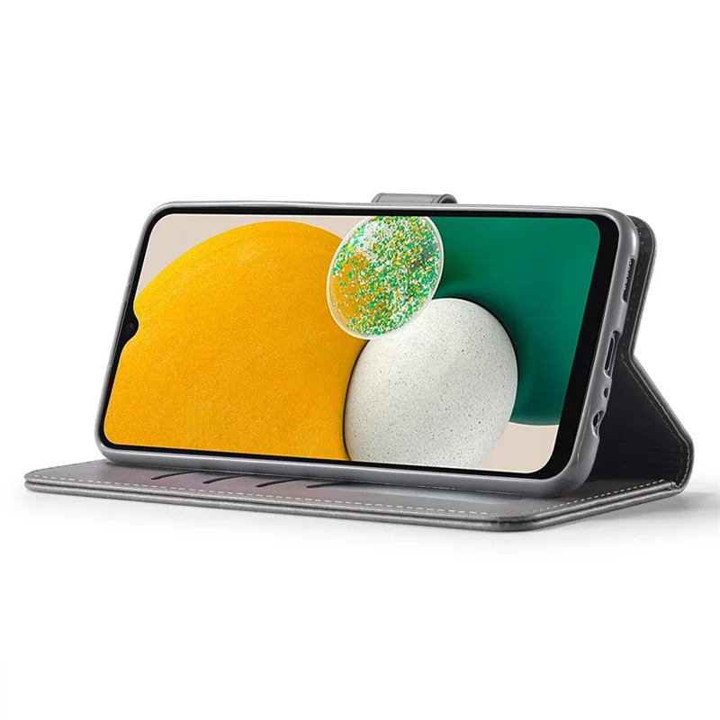 LC.IMEEKE For Samsung Galaxy A15 5G / A15 4G Case Anti-Drop Leather Wallet Phone Cover - Grey