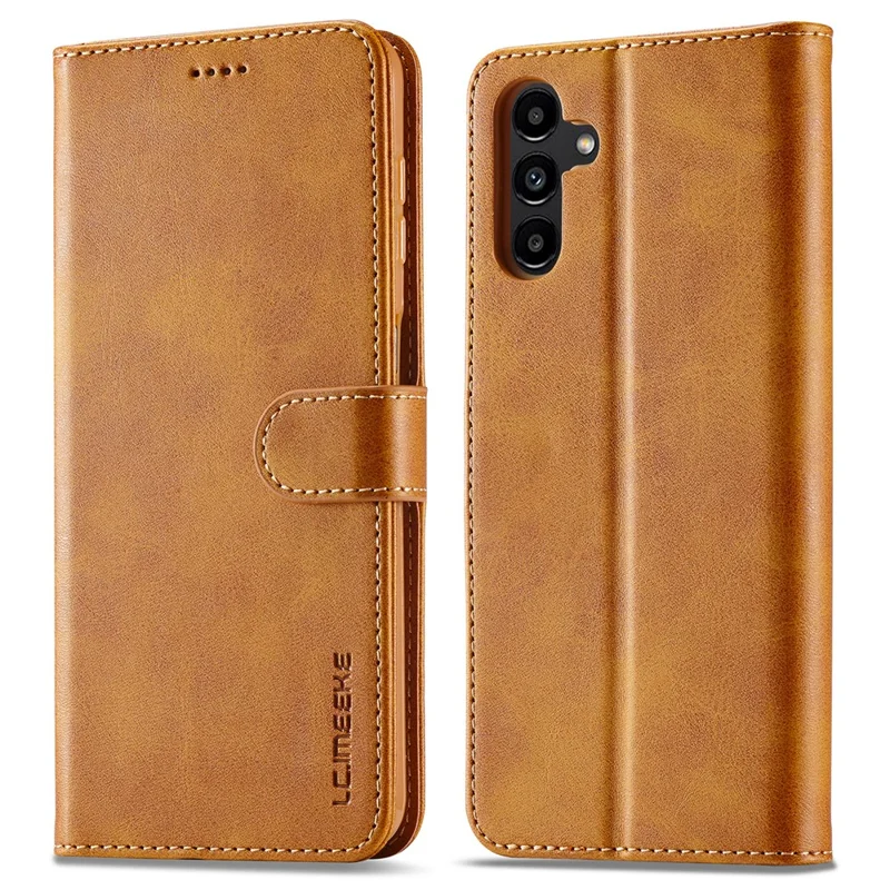 LC.IMEEKE For Samsung Galaxy A15 5G / A15 4G Case Anti-Drop Leather Wallet Phone Cover - Yellow
