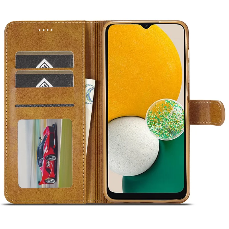 LC.IMEEKE For Samsung Galaxy A15 5G / A15 4G Case Anti-Drop Leather Wallet Phone Cover - Yellow