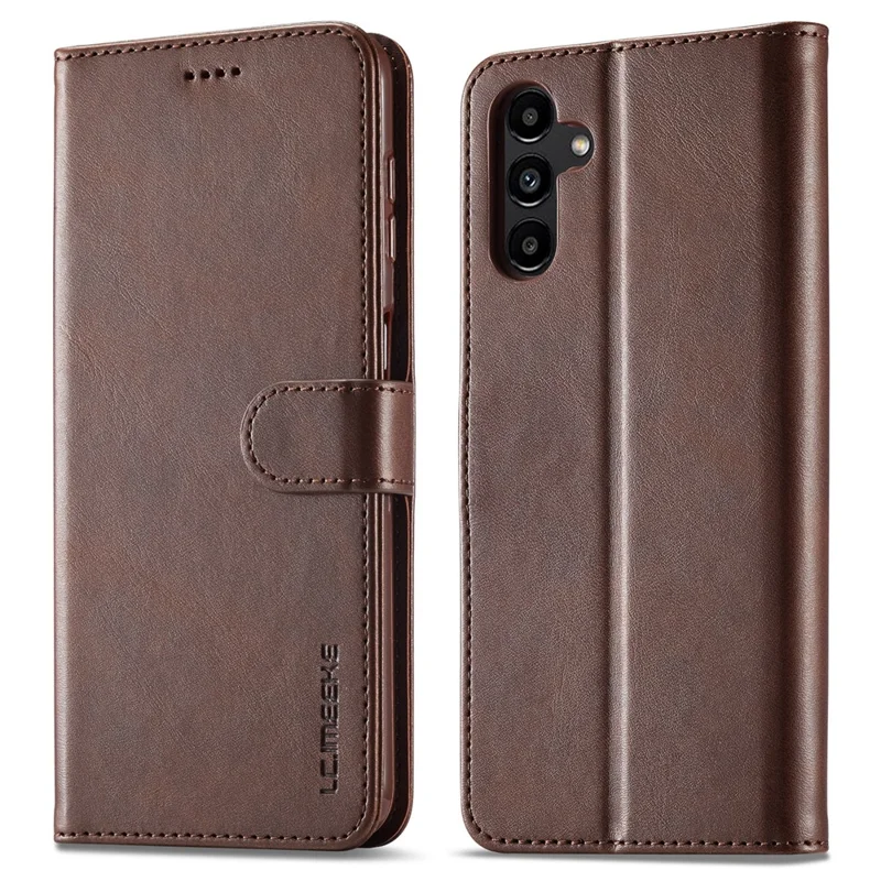 LC.IMEEKE For Samsung Galaxy A15 5G / A15 4G Case Anti-Drop Leather Wallet Phone Cover - Brown