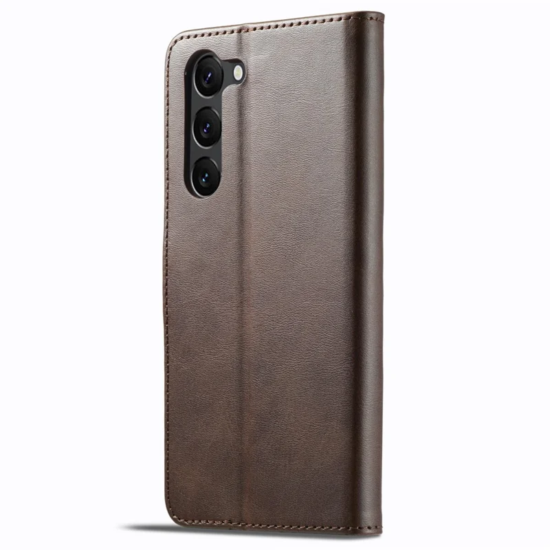 LC.IMEEKE Für Samsung Galaxy S24+ Hülle Kalbleder Textur Leder Stand Schutzhülle - Braun
