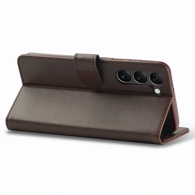 LC.IMEEKE Für Samsung Galaxy S24+ Hülle Kalbleder Textur Leder Stand Schutzhülle - Braun