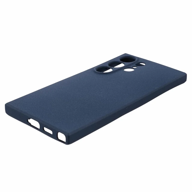 For Samsung Galaxy S24 Ultra Phone Case Double-Sided Matte Design Anti-Slip Cover - Navy Blue
