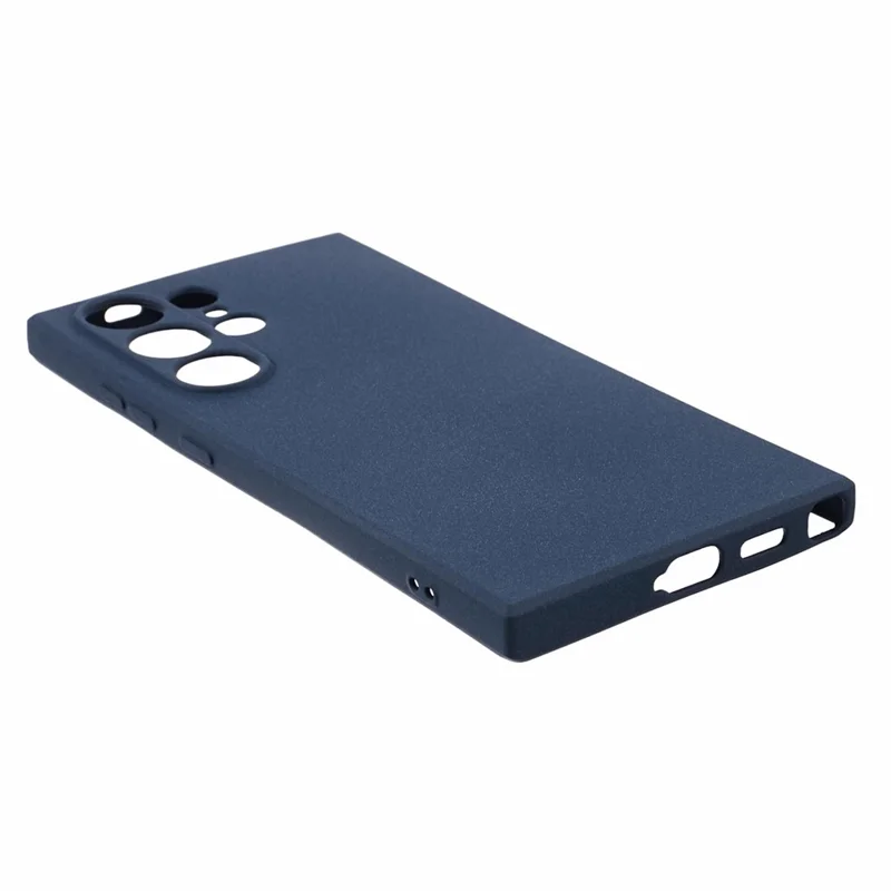 For Samsung Galaxy S24 Ultra Phone Case Double-Sided Matte Design Anti-Slip Cover - Navy Blue