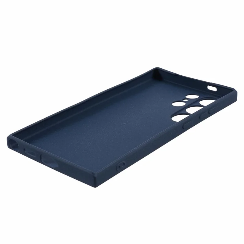 For Samsung Galaxy S24 Ultra Phone Case Double-Sided Matte Design Anti-Slip Cover - Navy Blue