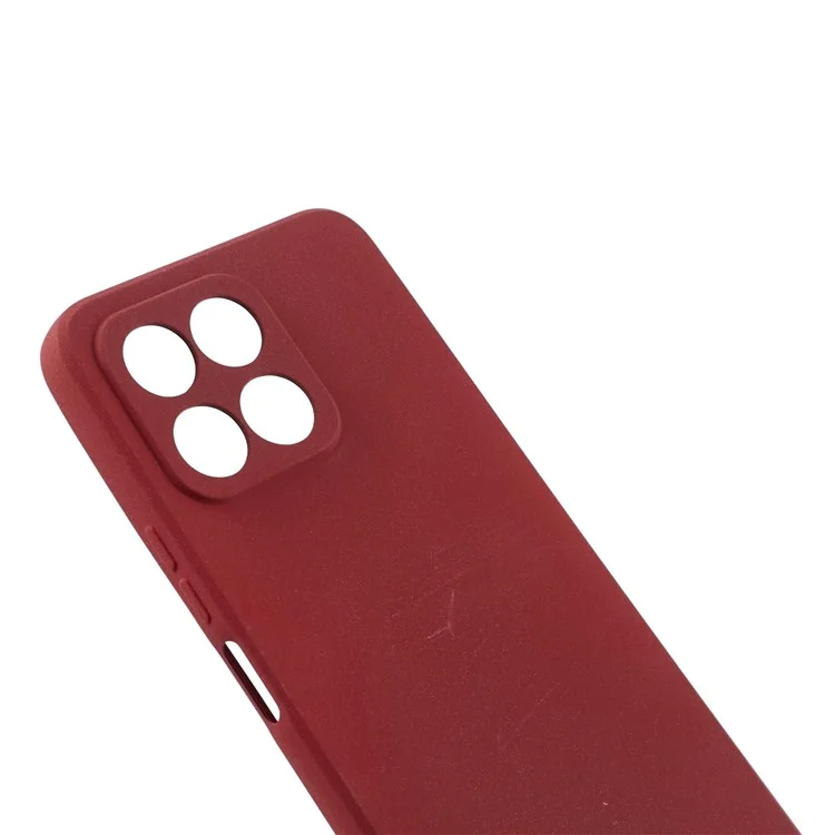 For Honor X8 5G Custodia Anti-impronta Digitale Doppia Finitura Opaca TPU Cover Posteriore del Telefono - Rosso Vino