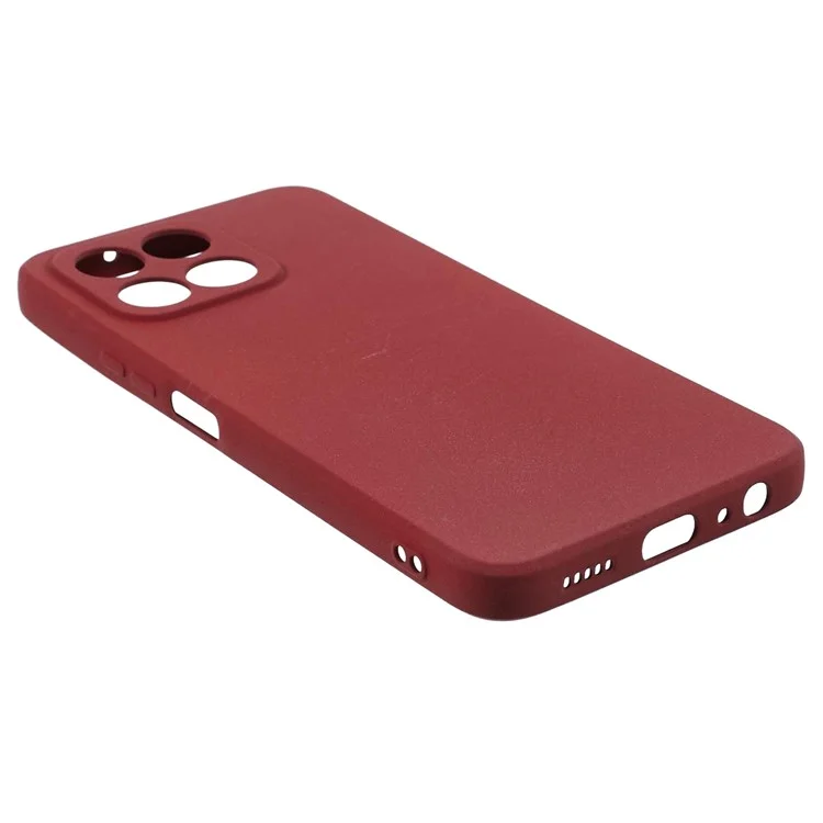 For Honor X8 5G Custodia Anti-impronta Digitale Doppia Finitura Opaca TPU Cover Posteriore del Telefono - Rosso Vino