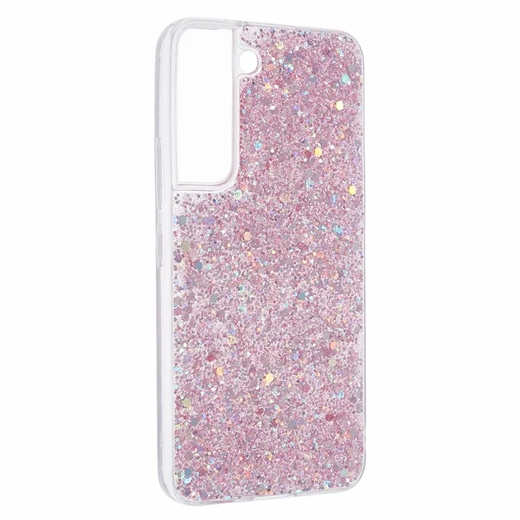 Para Samsung Galaxy S23 TPU Case Sequins Powder Sparkle Phone Cover - Pink