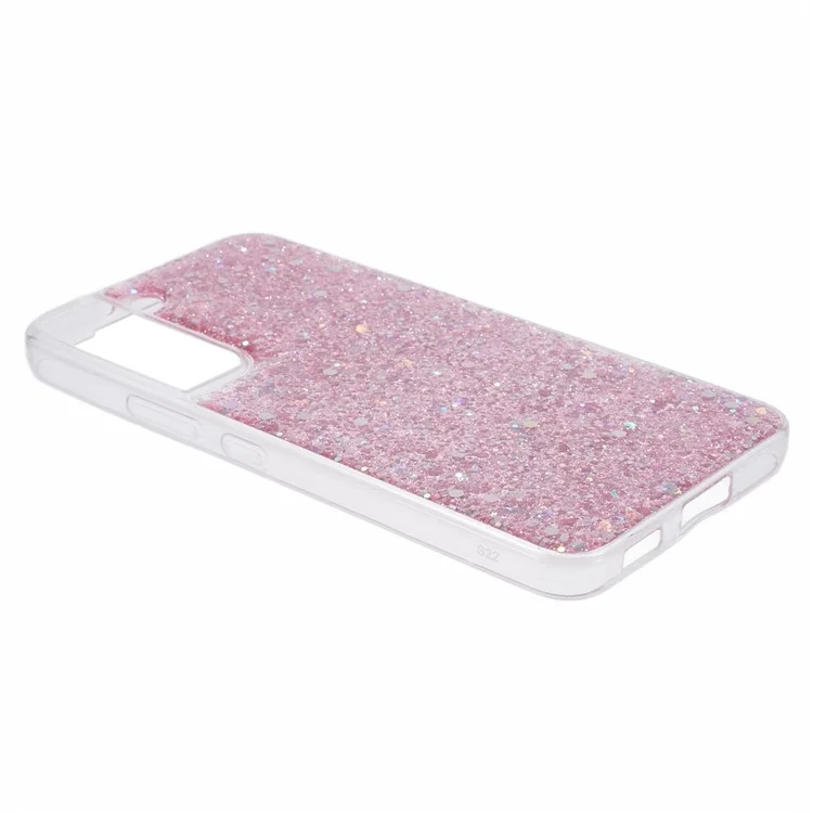 Para Samsung Galaxy S23 TPU Case Sequins Powder Sparkle Phone Cover - Pink