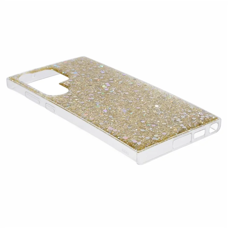 Для чехла Samsung Galaxy S23 Ultra TPU Glitter Sparkle Phone Cover - Gold