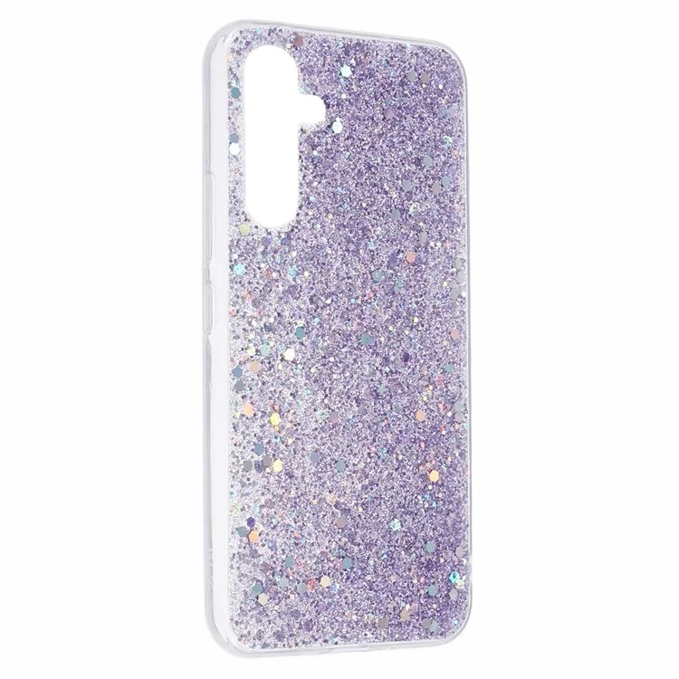For Samsung Galaxy A54 5G Sequins Glitter Phone Case Soft TPU Back Cover - Purple