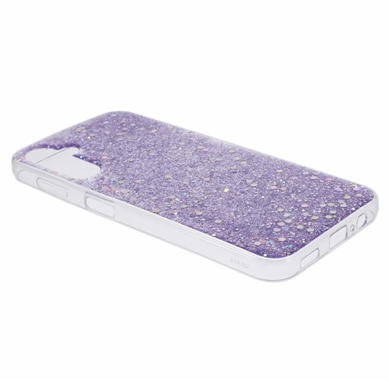 For Samsung Galaxy A14 5G / A14 4G TPU Case Bling Glitter Sequins Phone Cover - Purple