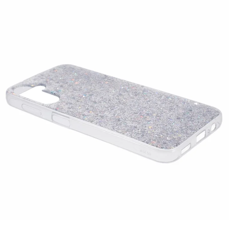 For Samsung Galaxy A14 5G / A14 4G TPU Case Bling Glitter Sequins Phone Cover - Silver