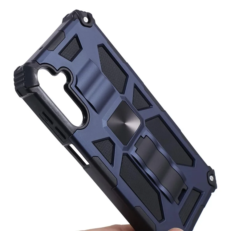 For Samsung Galaxy A15 5G Phone Case Kickstand PC + TPU Defender Cover - Blue