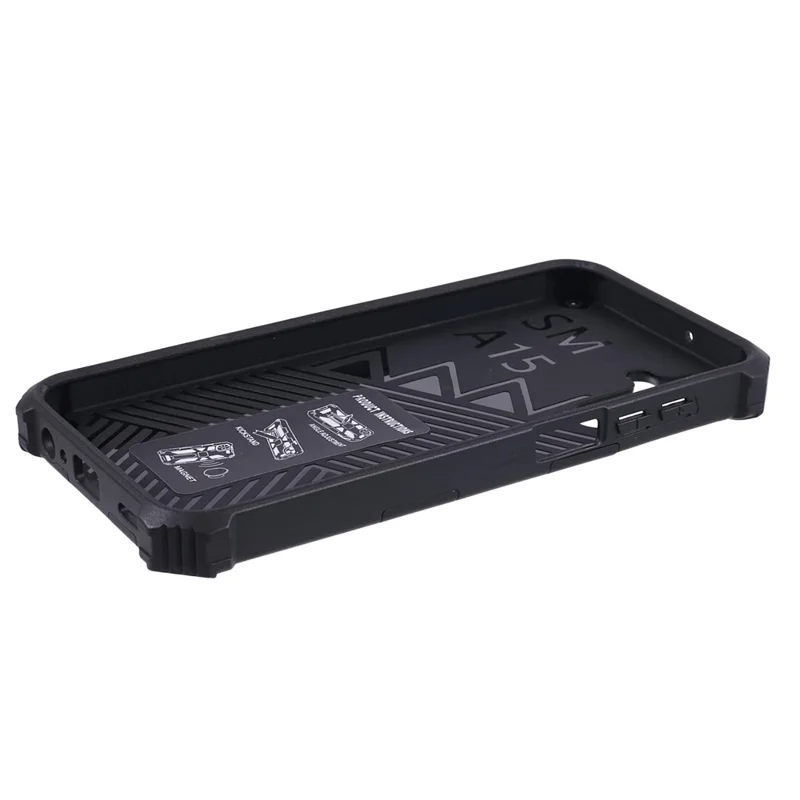 For Samsung Galaxy A15 5G Phone Case Kickstand PC + TPU Defender Cover - Black