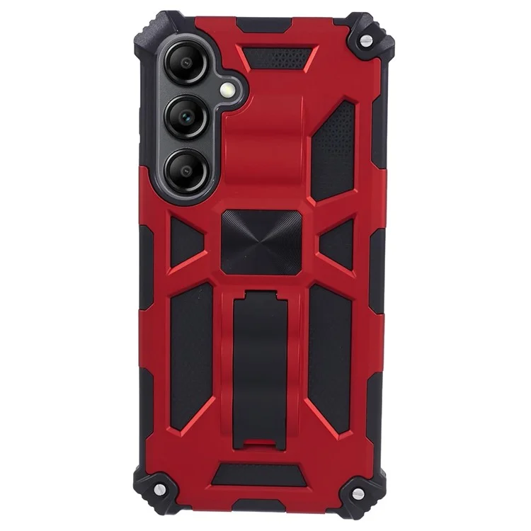 Pour Coque Samsung Galaxy S24 Kickstand Protective Phone Cover Work with Magnetic Car Mount - Rouge