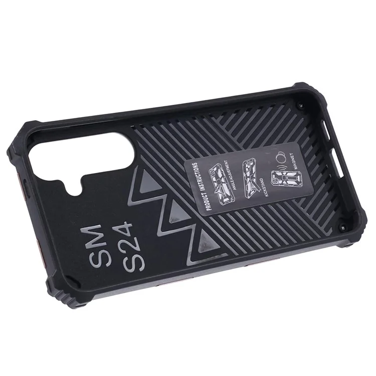 Pour Coque Samsung Galaxy S24 Kickstand Protective Phone Cover Work with Magnetic Car Mount - Rouge