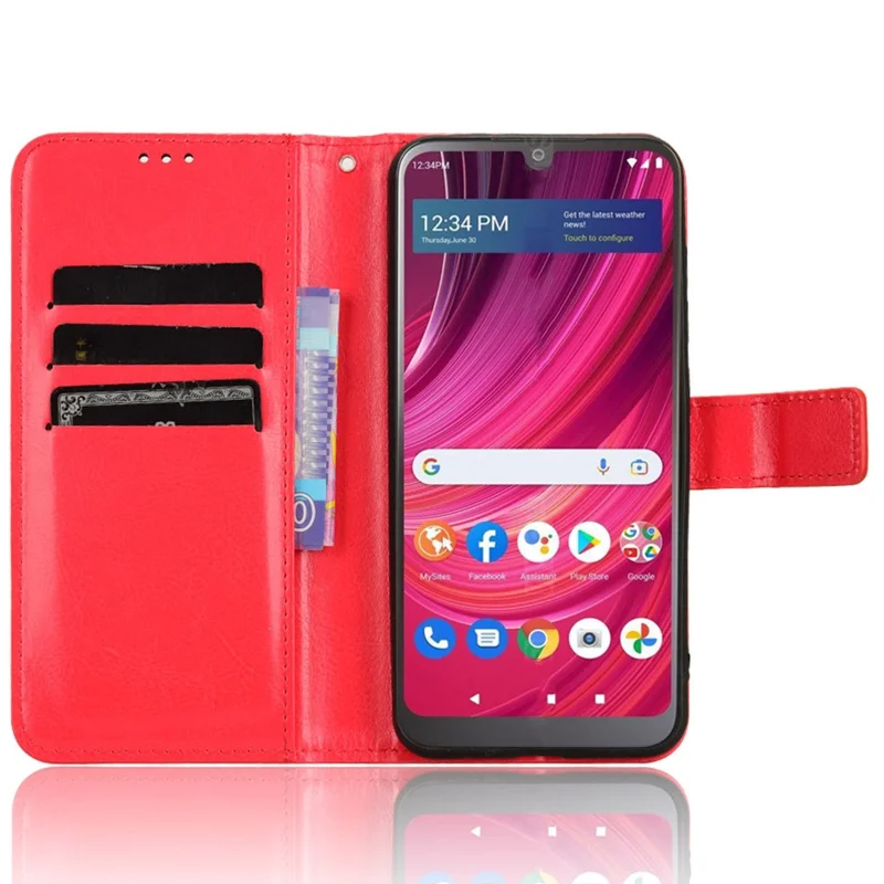 For BLU View 4 B135DL / BLU View 2 (2023) Case PU Leather Phone Wallet Cover - Red