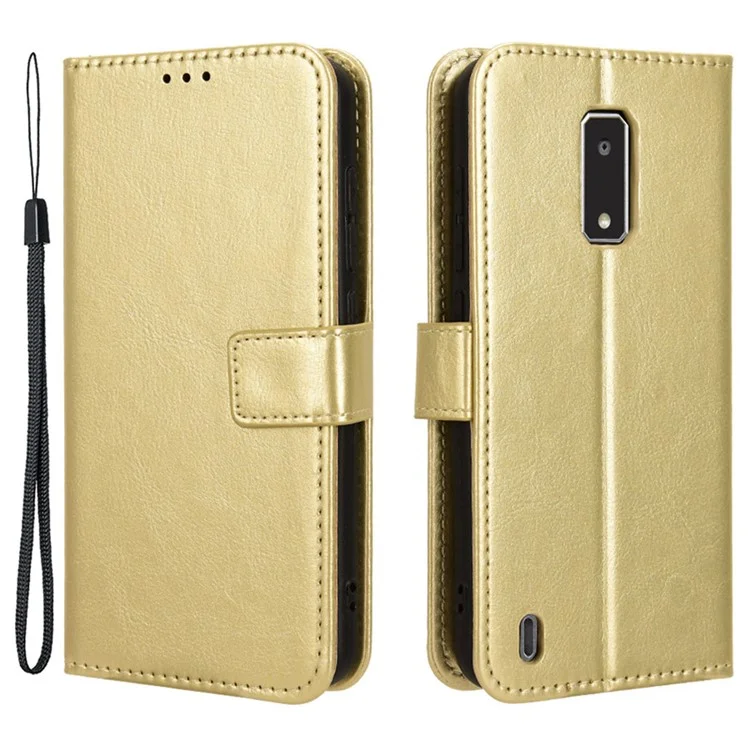 For BLU View 4 B135DL / BLU View 2 (2023) Case PU Leather Phone Wallet Cover - Gold
