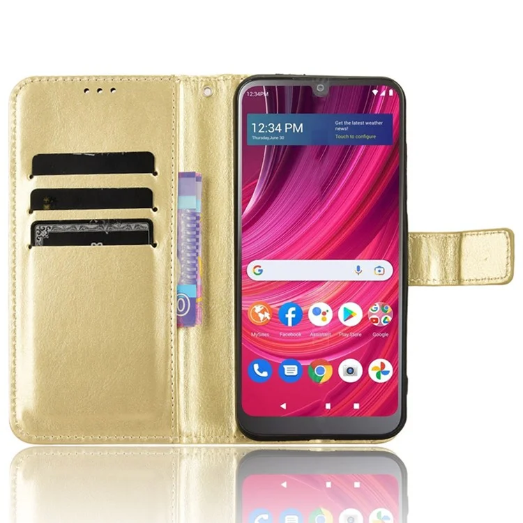 For BLU View 4 B135DL / BLU View 2 (2023) Case PU Leather Phone Wallet Cover - Gold