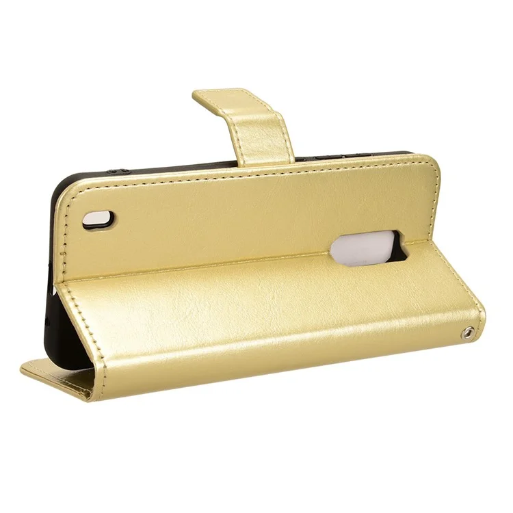 For BLU View 4 B135DL / BLU View 2 (2023) Case PU Leather Phone Wallet Cover - Gold