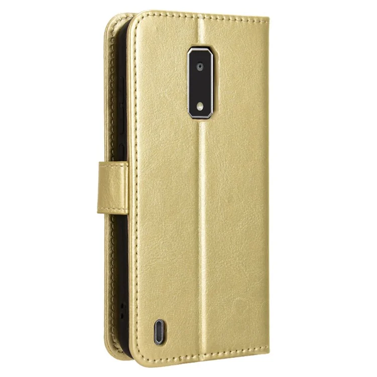 For BLU View 4 B135DL / BLU View 2 (2023) Case PU Leather Phone Wallet Cover - Gold