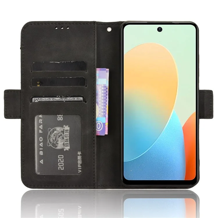 Für TECNO Spark Go 2024 4G BG6 / Spark 20C BG7 / Pop 8 Ledertasche Brieftasche Ständer Handyhülle - Schwarz