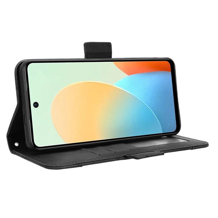 Für TECNO Spark Go 2024 4G BG6 / Spark 20C BG7 / Pop 8 Ledertasche Brieftasche Ständer Handyhülle - Schwarz