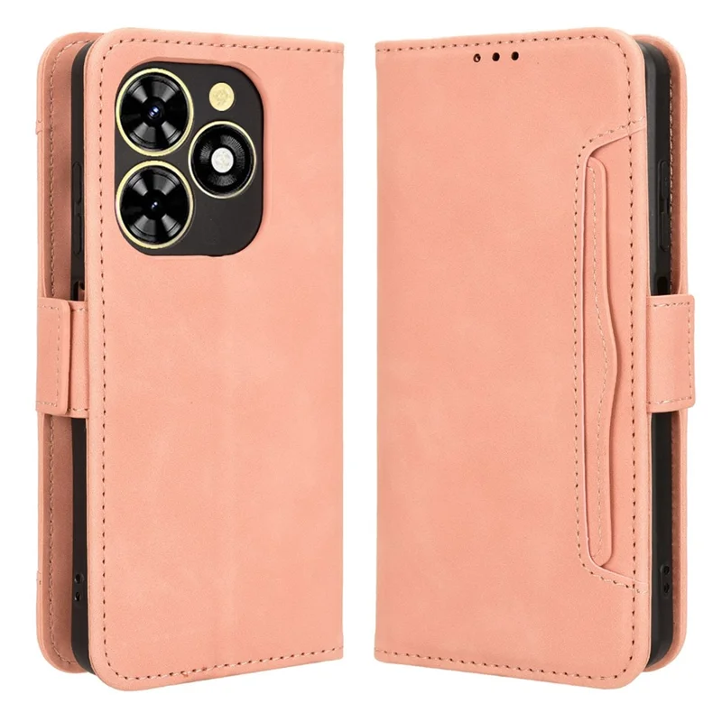 Étui portefeuille en cuir pour TECNO Spark Go 2024 4G BG6 / Spark 20C BG7 / Pop 8 avec support, housse de protection - Rose