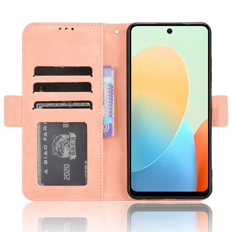 Étui portefeuille en cuir pour TECNO Spark Go 2024 4G BG6 / Spark 20C BG7 / Pop 8 avec support, housse de protection - Rose