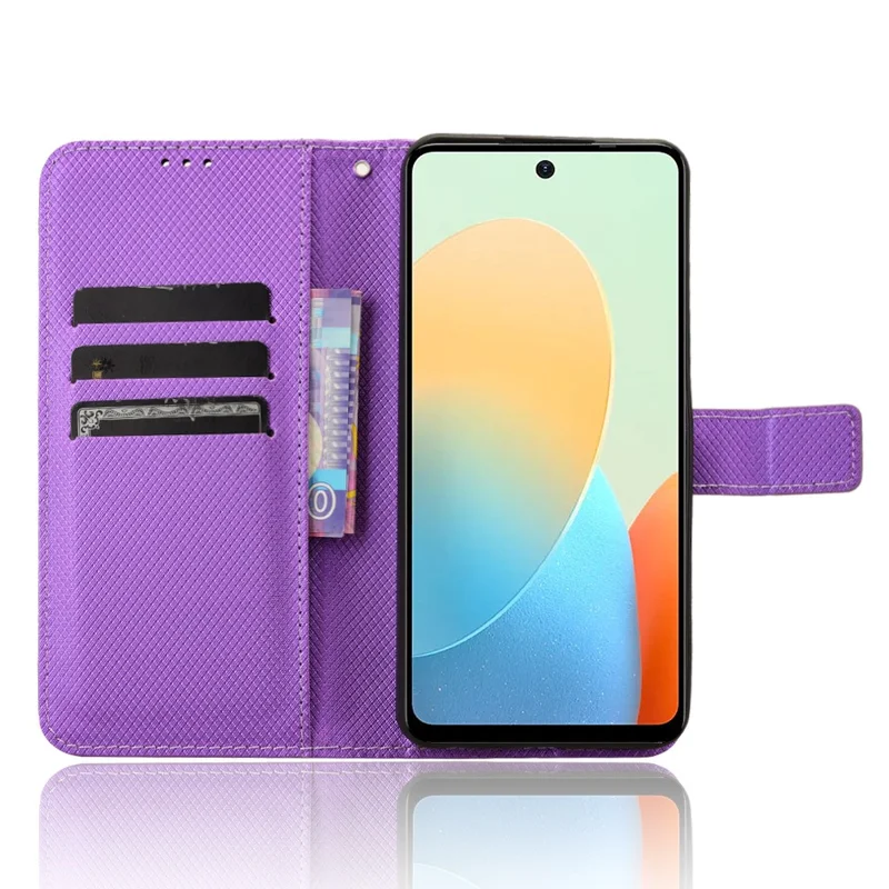 Pour TECNO Spark Go 2024 4G BG6 / Spark 20C BG7 / Pop 8 Étui Portefeuille en Cuir PU Housse de Téléphone - Violet