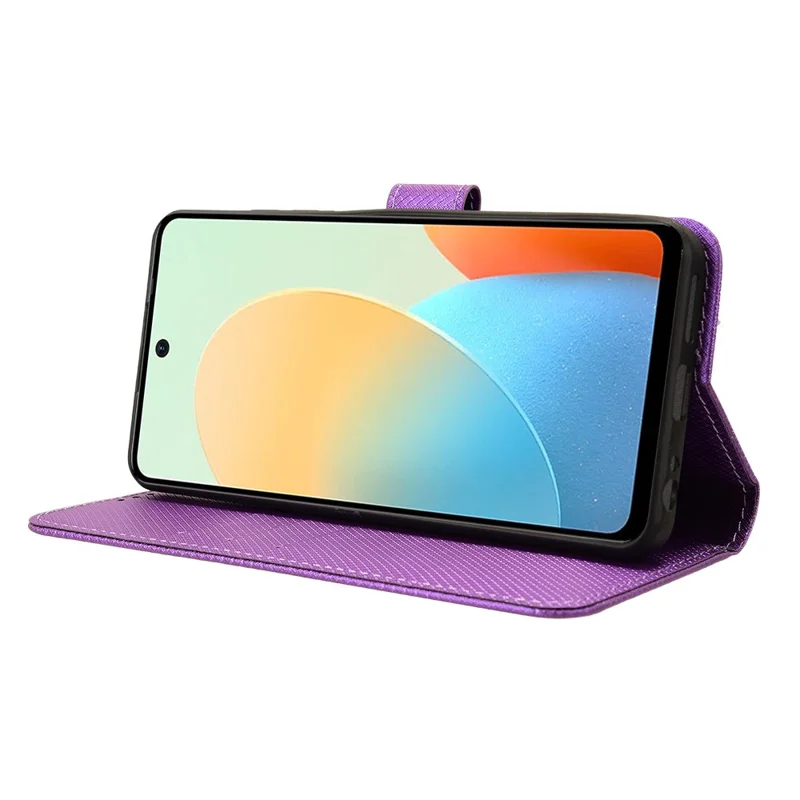 Pour TECNO Spark Go 2024 4G BG6 / Spark 20C BG7 / Pop 8 Étui Portefeuille en Cuir PU Housse de Téléphone - Violet