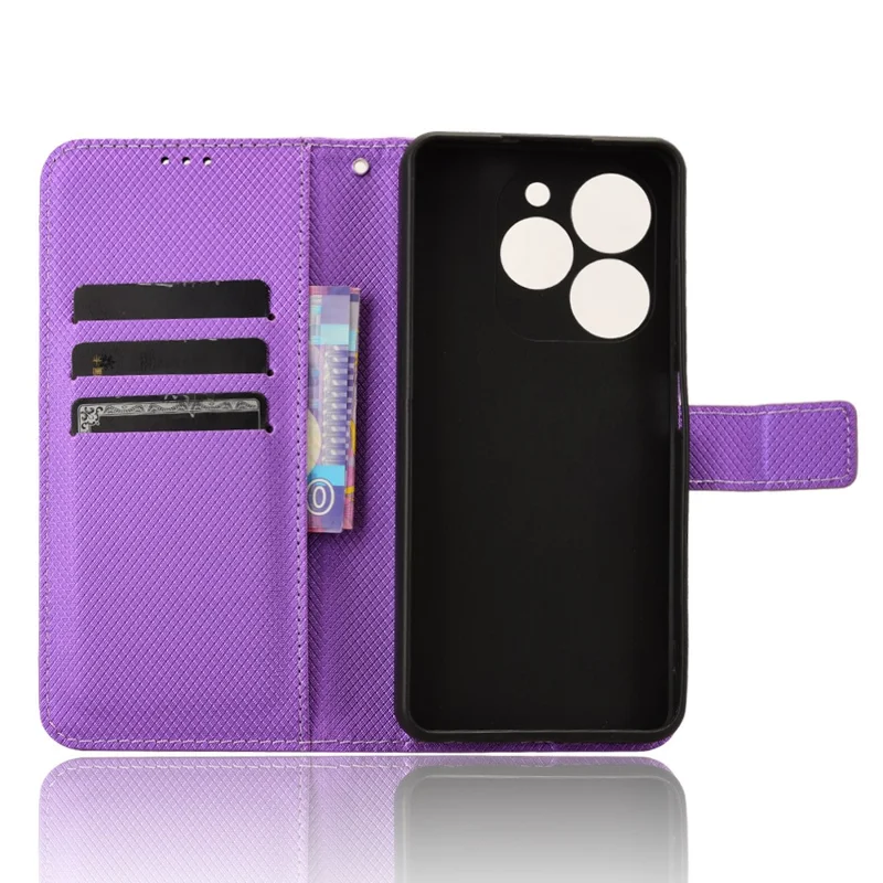 Pour TECNO Spark Go 2024 4G BG6 / Spark 20C BG7 / Pop 8 Étui Portefeuille en Cuir PU Housse de Téléphone - Violet