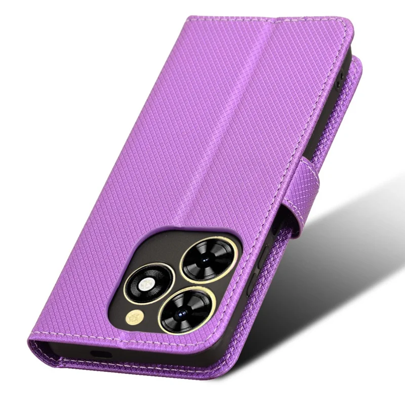 Pour TECNO Spark Go 2024 4G BG6 / Spark 20C BG7 / Pop 8 Étui Portefeuille en Cuir PU Housse de Téléphone - Violet