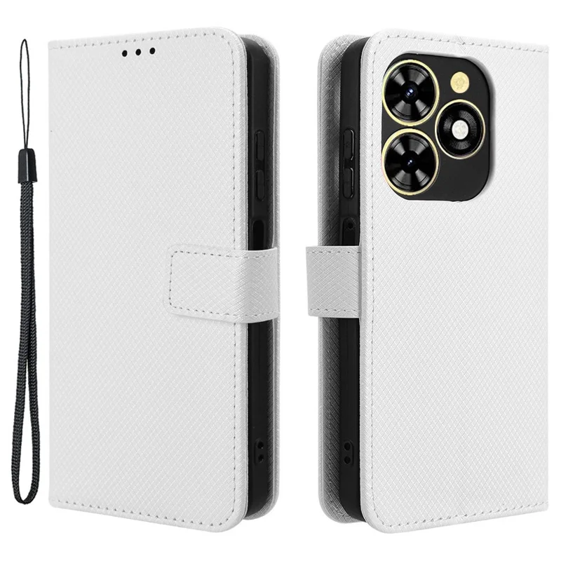 For TECNO Spark Go 2024 4G BG6 / Spark 20C BG7 / Pop 8 Case PU Leather Wallet Phone Cover - White