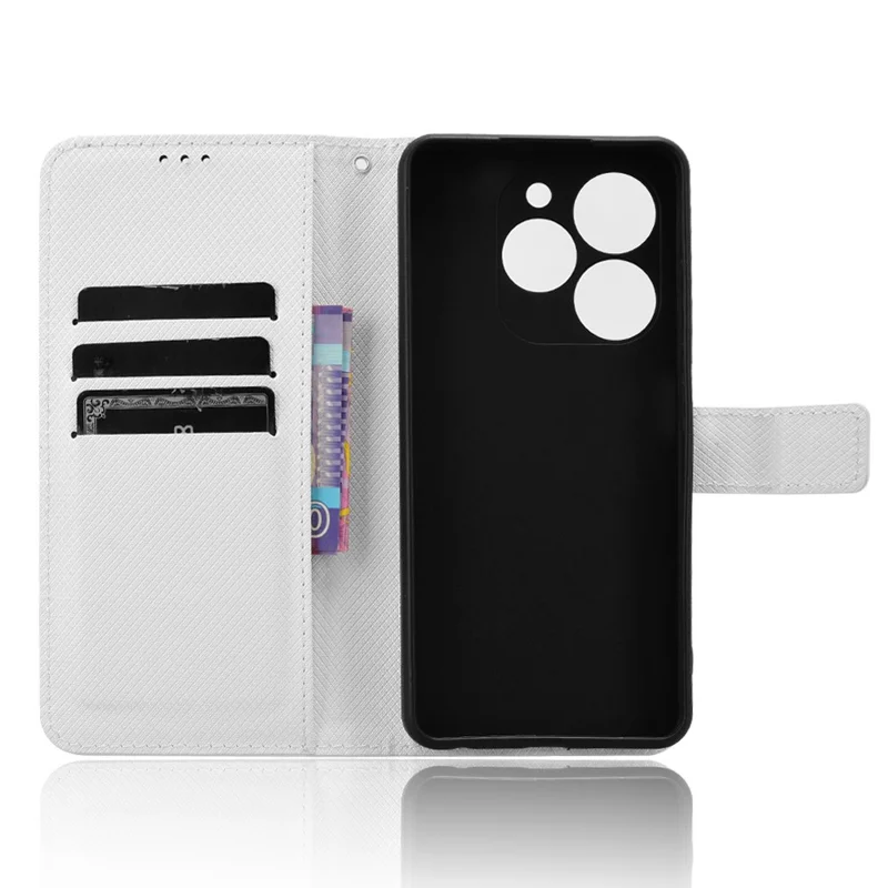 For TECNO Spark Go 2024 4G BG6 / Spark 20C BG7 / Pop 8 Case PU Leather Wallet Phone Cover - White