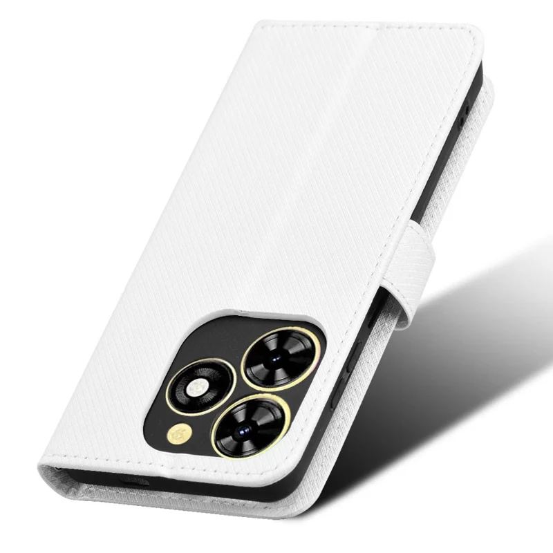 For TECNO Spark Go 2024 4G BG6 / Spark 20C BG7 / Pop 8 Case PU Leather Wallet Phone Cover - White