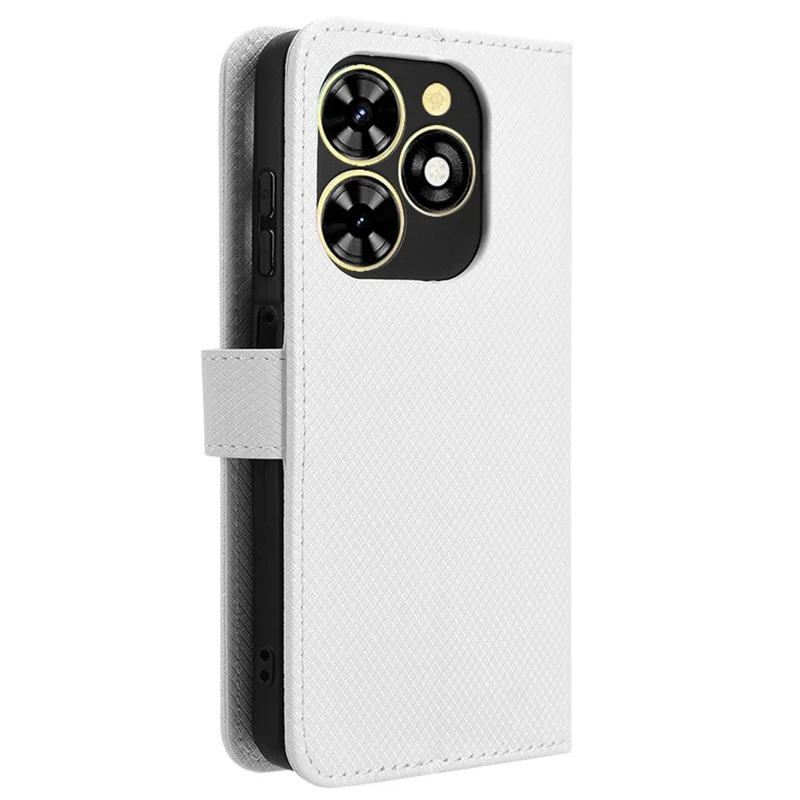 For TECNO Spark Go 2024 4G BG6 / Spark 20C BG7 / Pop 8 Case PU Leather Wallet Phone Cover - White